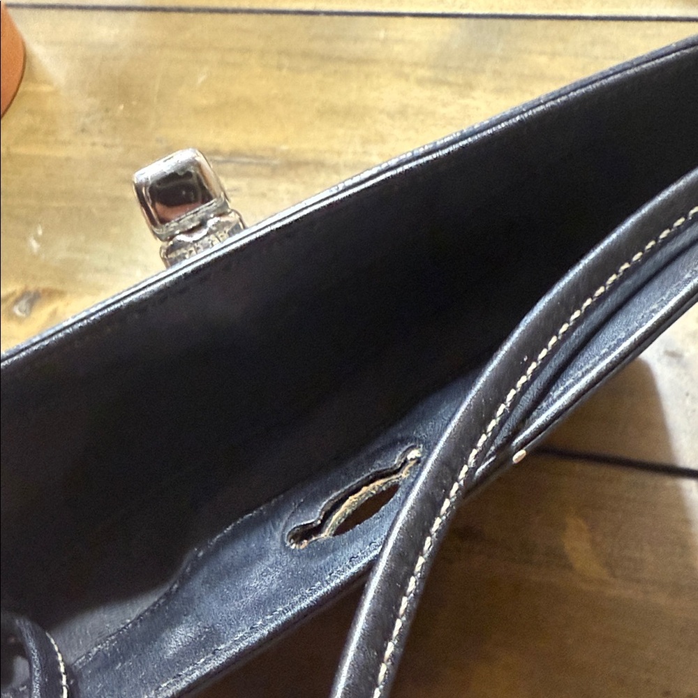 Coach Signature Black and Tan Clutch - Picture 4 of 5